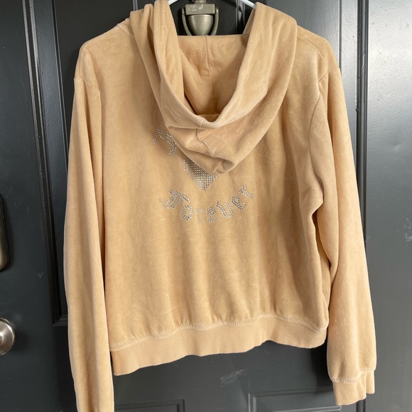 JUICY COUTURE X forever 21 collab track velour hoddie zip-up Beige size 1X y2k - Picture 2 of 6